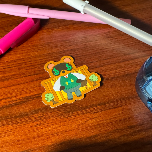 [Animal Crossing Fanart] Tax Collecter Tom Nook DieCut Sticker